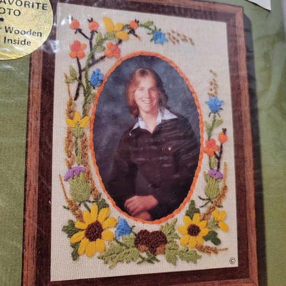 Jiffy Stitchery Embroidery Kit Photo Frame Brocolli Asparagus Crewel Mini Kits - Picture 4 of 6